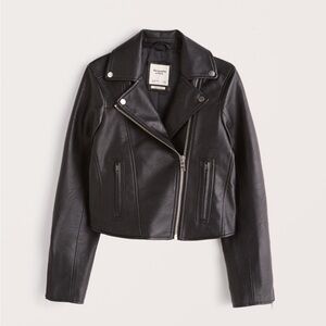 Abercrombie vegan leather moto jacket size small